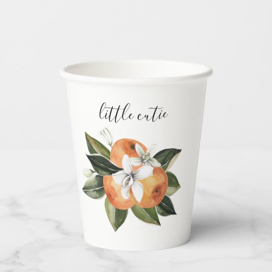 Little Cutie Paper Cups Citrus Baby shower Papieren Bekers (Achterkant)