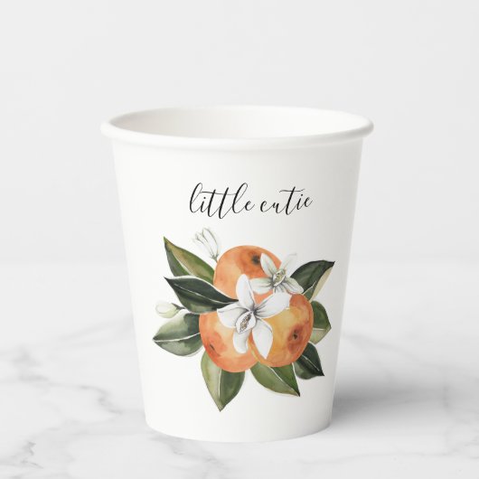 Little Cutie Paper Cups Citrus Baby shower Papieren Bekers (Voorkant)