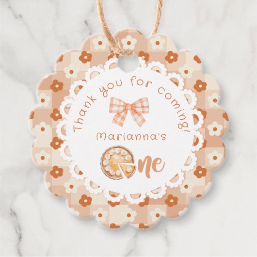 Little cutie Pie 1e verjaardag Dank je wel Bedankjes Labels (Voorkant)