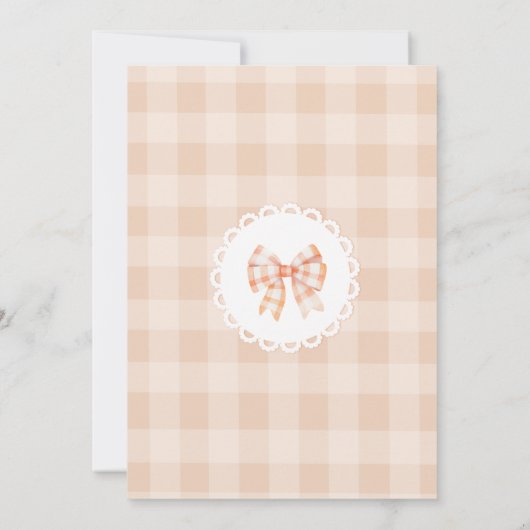 Little Cutie Pie 1st Birthday Gingham Kaart (Achterkant)