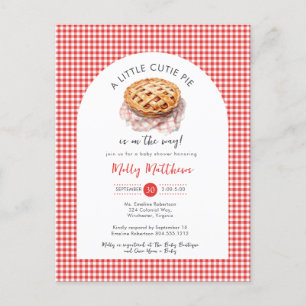Little Cutie Pie Apple Gingham Baby shower Briefkaart