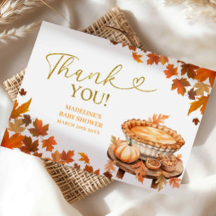 Little Cutie Pie Autumn Leaves Baby shower Informatiekaartje