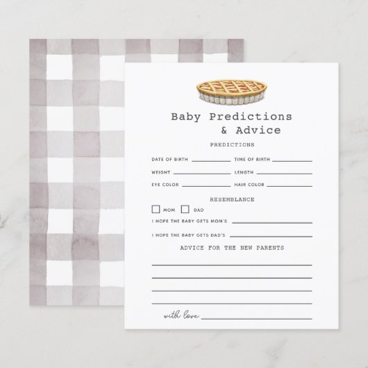 Little Cutie Pie Baby Predictions & Advice (Voorkant / Achterkant)