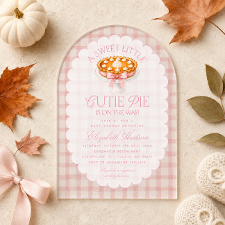 Little Cutie Pie Baby Shower Acryl Uitnodigingen