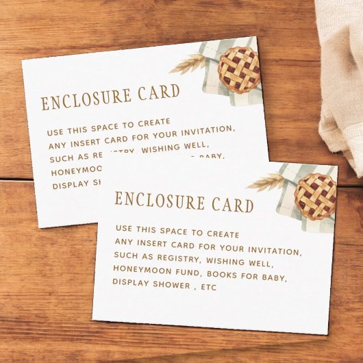 Little Cutie Pie Baby shower Custom Informatiekaartje