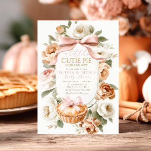 Little Cutie Pie Baby shower Invitation Floral Kaart