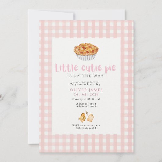 Little cutie pie baby shower kaart (Voorkant)