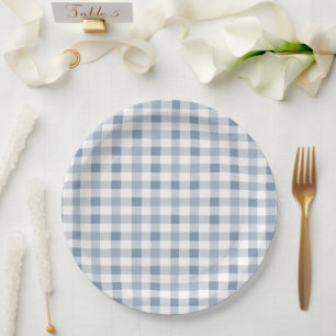 Little Cutie Pie Blueberry Baby shower Gingham Papieren Bordje