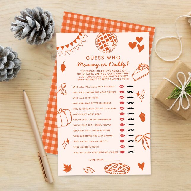 Little Cutie Pie Fall Baby Shower Guess Who Game (Creator heeft geüpload)