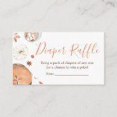 Little Cutie Pie Fall Pumpkin Baby Diaper Raffle Informatiekaartje (Voorkant)