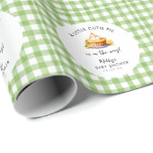 Little Cutie Pie Gingham Baby shower Cadeaupapier (Rol Hoek)