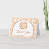 Little Cutie Pie Gingham Baby shower Dank u auto Bedankkaart (Voorkant)