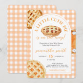 Little Cutie Pie Gingham Baby Shower Kaart (Voorkant / Achterkant)