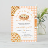 Little Cutie Pie Gingham Baby Shower Kaart (Staand voorkant)