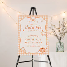Little Cutie Pie Gingham Baby Shower Welkom Bord