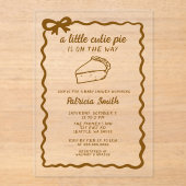 Little Cutie Pie hand tekenen doodle Herfst Baby s Acryl Uitnodigingen (Voorkant)