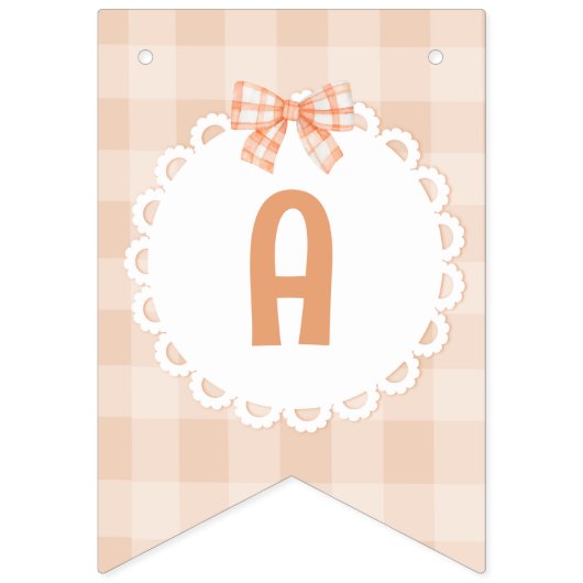 Little cutie Pie happy Birthday gingham boog Vlaggetjes (Derde vlag)