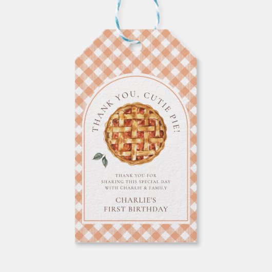 Little Cutie Pie Herfst 1e verjaardag Cadeaulabel (Achterkant)