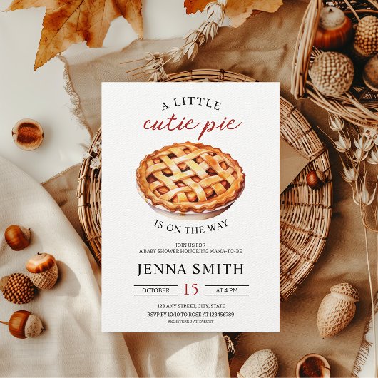 Little Cutie Pie Herfst Baby shower Kaart