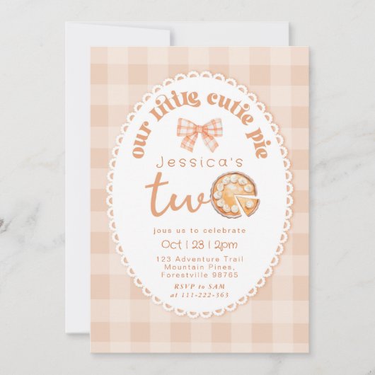 Little Cutie Pie is het tweede verjaardagsfeestje Kaart (Voorkant)