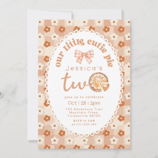 Little Cutie Pie is het tweede verjaardagsfeestje Kaart (Voorkant)