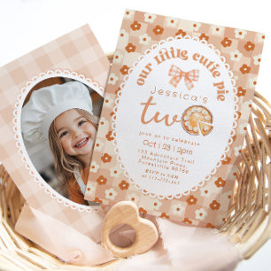 Little Cutie Pie is twee foto 2e verjaardagsfeestj Kaart