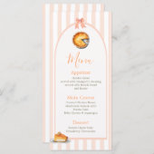 Little Cutie Pie Orange En vichy Menu Anniversaire (Devant / Derrière)