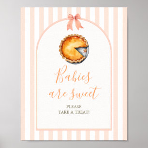 Little Cutie Pie Oranje Gingham Baby's zijn zoet Poster