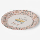 Little Cutie Pie Pink Bloemen 1e verjaardag Papieren Bordje (Gekanteld)