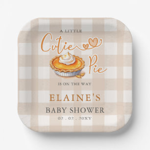 Little Cutie Pie Pumpkin Pie Herfst Baby shower Papieren Bordje