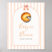 Little Cutie Pie Sinaasappel Gingham Baby in Bloom Poster (Voorkant)
