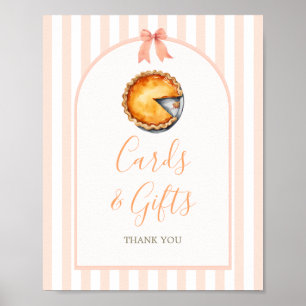 Little Cutie Pie Sinaasappel Gingham Kaarten en ge Poster