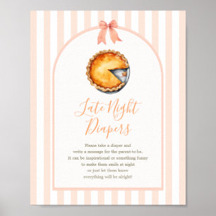 Little Cutie Pie Sinaasappel Gingham Late Night Lu Poster