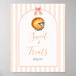 Little Cutie Pie Sinaasappel Gingham Sweet Treats  Poster