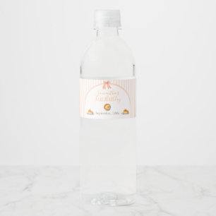 Little Cutie Pie Sinaasappel Gingham Waterfles Etiket
