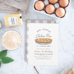 Little Cutie Pie Thanksgiving Wit 1e Verjaardag Kaart