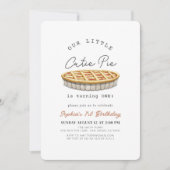 Little Cutie Pie Thanksgiving Wit 1e Verjaardag Kaart (Voorkant)