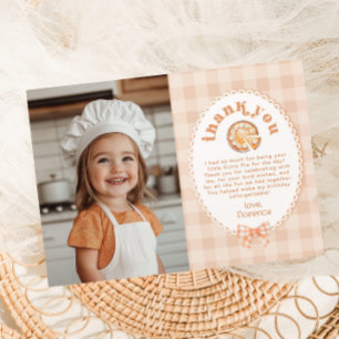 Little Cutie Pie Verjaardag Foto Dank u kaart