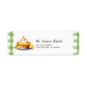 Little Cutie Pie Waterverf Gingham Baby shower Etiket (Voorkant)