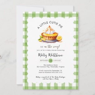Little Cutie Pie Waterverf Gingham Baby shower Kaart
