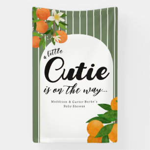 Little Cutie Sinaasappel Baby shower - Biologische Spandoek