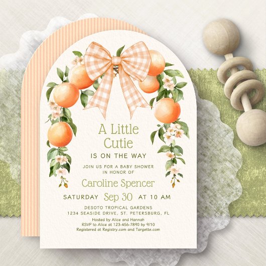 Little Cutie Sinaasappels Baby Shower Kaart
