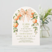 Little Cutie Sinaasappels Baby Shower Kaart (Staand voorkant)