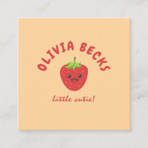 Little Cutie Strawberry Baby shower Informatiekaartje