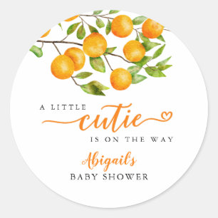 Little Cutie Summer Baby shower Favor Ronde Sticker
