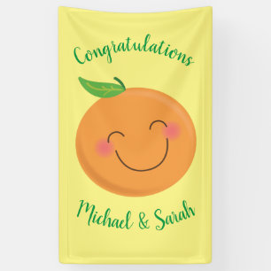 Little Cutie Tangerine Baby shower Genderneutraal Spandoek