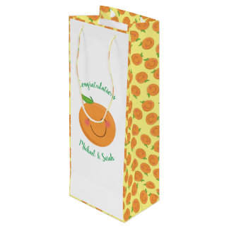 Little Cutie Tangerine Baby shower Genderneutraal Wijn Cadeautas
