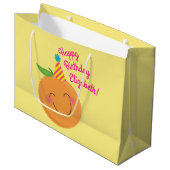 Little Cutie Tangerine Birthday Party Groot Cadeauzakje (Voorkant Gekanteld)