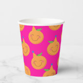 Little Cutie Tangerine Birthday Party Paper Cups Papieren Bekers (Voorkant)