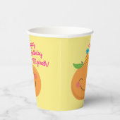 Little Cutie Tangerine Birthday Party Papieren Bekers (Rechts)